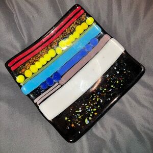 Colorful Glass Trinket Dish LGBTQ Art